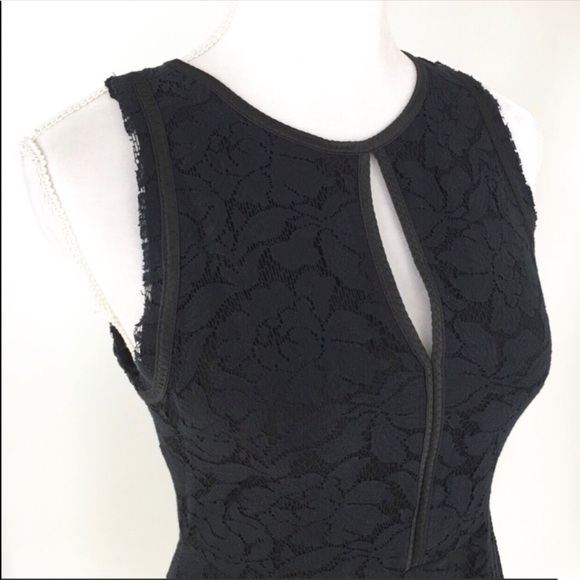 Zara black lace keyhole sleeveless mindress LBD medium - Picture 4 of 8